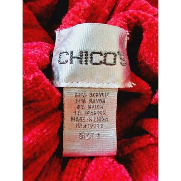 Chico's 3 Red Turtleneck Sweater Long Sleeve Super Soft Bright‎ Red Stretch - Picture 4 of 5
